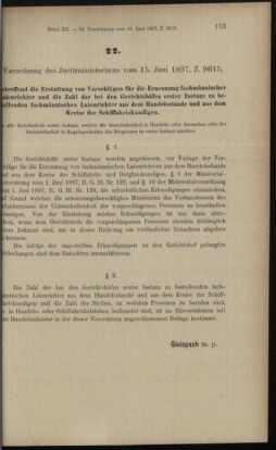 Verordnungsblatt des K.K. Justizministeriums 18970619 Seite: 23