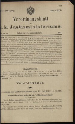 Verordnungsblatt des K.K. Justizministeriums 18970721 Seite: 1