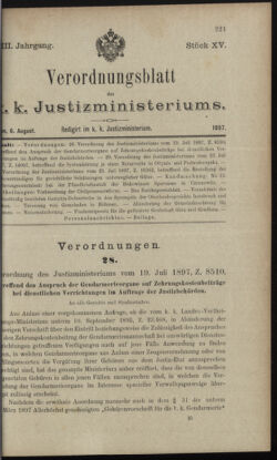 Verordnungsblatt des K.K. Justizministeriums