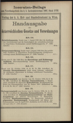 Verordnungsblatt des K.K. Justizministeriums 18970928 Seite: 31