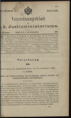 Verordnungsblatt des K.K. Justizministeriums 18971013 Seite: 1