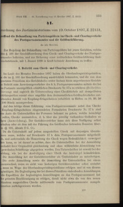 Verordnungsblatt des K.K. Justizministeriums 18971110 Seite: 19