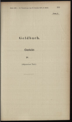 Verordnungsblatt des K.K. Justizministeriums 18971110 Seite: 39