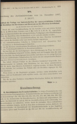 Verordnungsblatt des K.K. Justizministeriums 18971223 Seite: 7