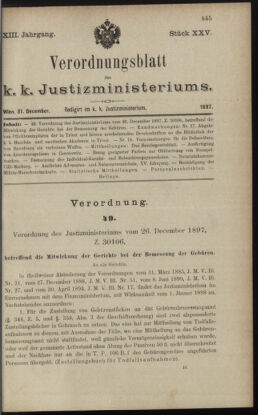 Verordnungsblatt des K.K. Justizministeriums 18971231 Seite: 1