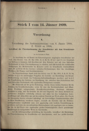 Verordnungsblatt des K.K. Justizministeriums 18990114 Seite: 1