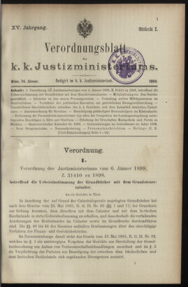 Verordnungsblatt des K.K. Justizministeriums 18990114 Seite: 22