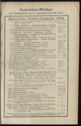 Verordnungsblatt des K.K. Justizministeriums 18990114 Seite: 52