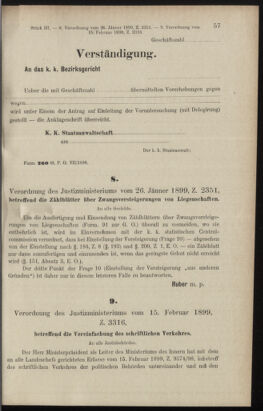 Verordnungsblatt des K.K. Justizministeriums 18990215 Seite: 10