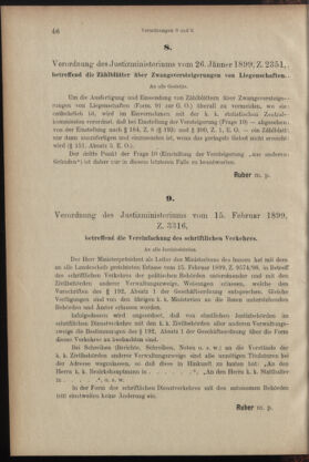 Verordnungsblatt des K.K. Justizministeriums 18990215 Seite: 5