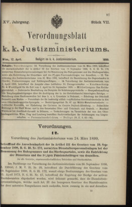 Verordnungsblatt des K.K. Justizministeriums 18990412 Seite: 5