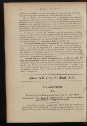 Verordnungsblatt des K.K. Justizministeriums 18990630 Seite: 1