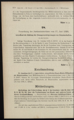 Verordnungsblatt des K.K. Justizministeriums 18990630 Seite: 5