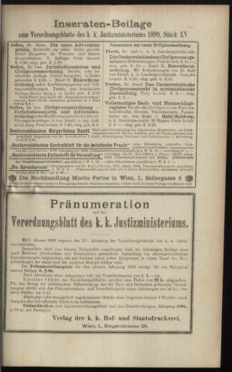 Verordnungsblatt des K.K. Justizministeriums 18990811 Seite: 20