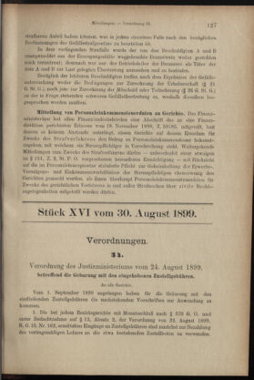 Verordnungsblatt des K.K. Justizministeriums 18990830 Seite: 1