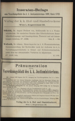 Verordnungsblatt des K.K. Justizministeriums 18990929 Seite: 23