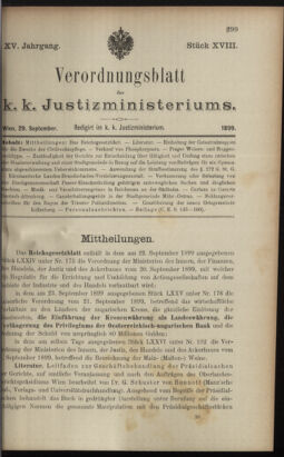 Verordnungsblatt des K.K. Justizministeriums 18990929 Seite: 9