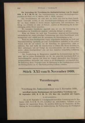 Verordnungsblatt des K.K. Justizministeriums 18991109 Seite: 1