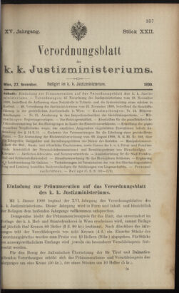 Verordnungsblatt des K.K. Justizministeriums 18991127 Seite: 9