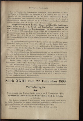 Verordnungsblatt des K.K. Justizministeriums 18991222 Seite: 1