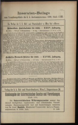 Verordnungsblatt des K.K. Justizministeriums 18991222 Seite: 38