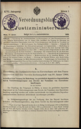 Verordnungsblatt des K.K. Justizministeriums 19000117 Seite: 1