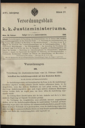 Verordnungsblatt des K.K. Justizministeriums 19000228 Seite: 1