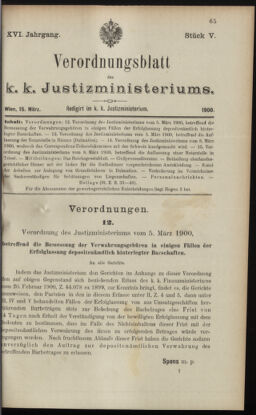 Verordnungsblatt des K.K. Justizministeriums