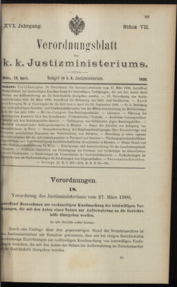 Verordnungsblatt des K.K. Justizministeriums