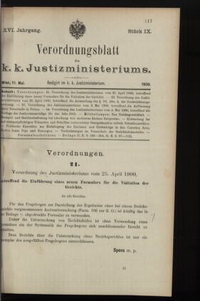 Verordnungsblatt des K.K. Justizministeriums