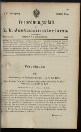 Verordnungsblatt des K.K. Justizministeriums