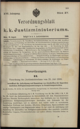 Verordnungsblatt des K.K. Justizministeriums