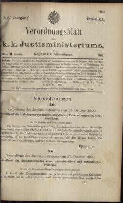 Verordnungsblatt des K.K. Justizministeriums 19001031 Seite: 1