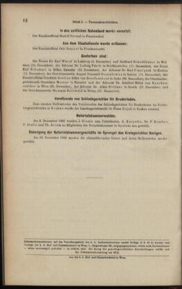 Verordnungsblatt des K.K. Justizministeriums 19010115 Seite: 12