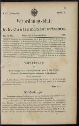 Verordnungsblatt des K.K. Justizministeriums