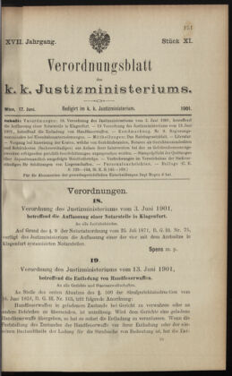 Verordnungsblatt des K.K. Justizministeriums 19010617 Seite: 1