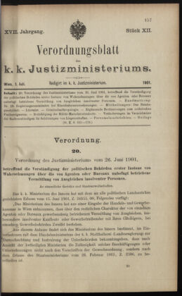 Verordnungsblatt des K.K. Justizministeriums