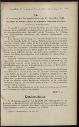 Verordnungsblatt des K.K. Justizministeriums 19011217 Seite: 11