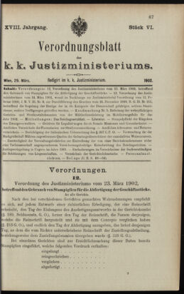 Verordnungsblatt des K.K. Justizministeriums