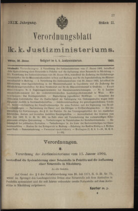 Verordnungsblatt des K.K. Justizministeriums 19030130 Seite: 1