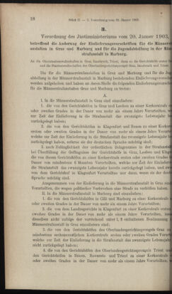 Verordnungsblatt des K.K. Justizministeriums 19030130 Seite: 22