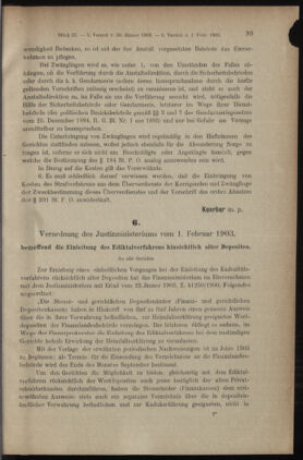 Verordnungsblatt des K.K. Justizministeriums 19030216 Seite: 3