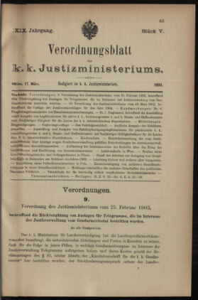 Verordnungsblatt des K.K. Justizministeriums