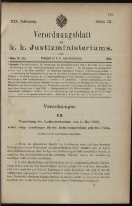 Verordnungsblatt des K.K. Justizministeriums