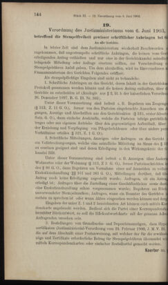 Verordnungsblatt des K.K. Justizministeriums 19030616 Seite: 20