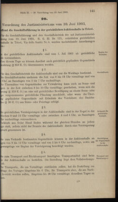 Verordnungsblatt des K.K. Justizministeriums 19030616 Seite: 21