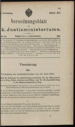 Verordnungsblatt des K.K. Justizministeriums 19030630 Seite: 11