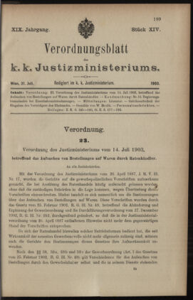 Verordnungsblatt des K.K. Justizministeriums