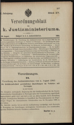 Verordnungsblatt des K.K. Justizministeriums 19030820 Seite: 15