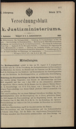 Verordnungsblatt des K.K. Justizministeriums 19030901 Seite: 9